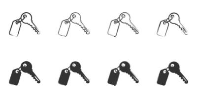 Hand drawn key icon set. Vector illustration.