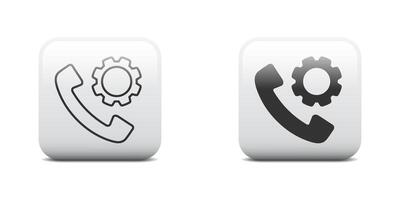 Handset with gear icon. Call Management icon. Vector illustration.