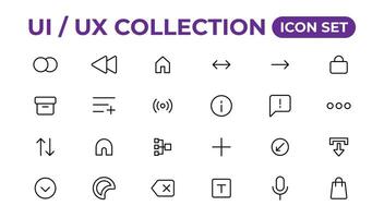 Ui ux icon set, user interface iconset collection. vector