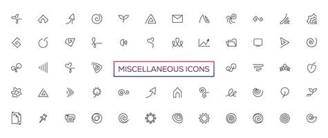 Miscellaneous icons- thin line web icon set. Outline icons collection. Simple vector illustration