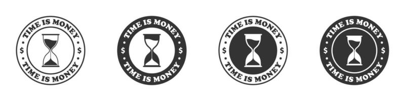 Time is money icon set. Vector illustration.