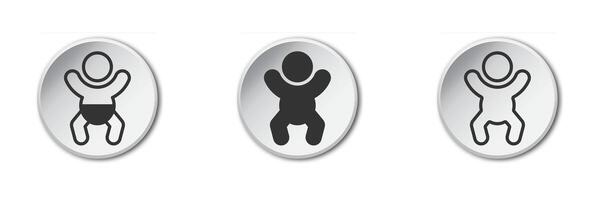 Baby icon. Simple design. Vector illustration.