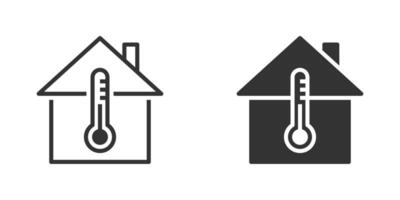 Home thermostat icon. House temperature symbol. Vector illustration.