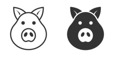 Pig head icon. Vector illustration.