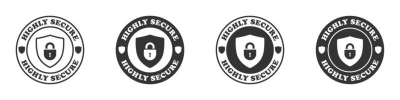 Highly secure icon set. Vector illustration.