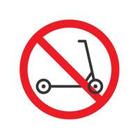 scooter prohibido icono. vector ilustración.