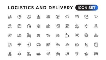 Logistics and delivery linear icons collection.Set of thin line web icon set, simple outline icons collection, Pixel Perfect icons, Simple vector illustration.