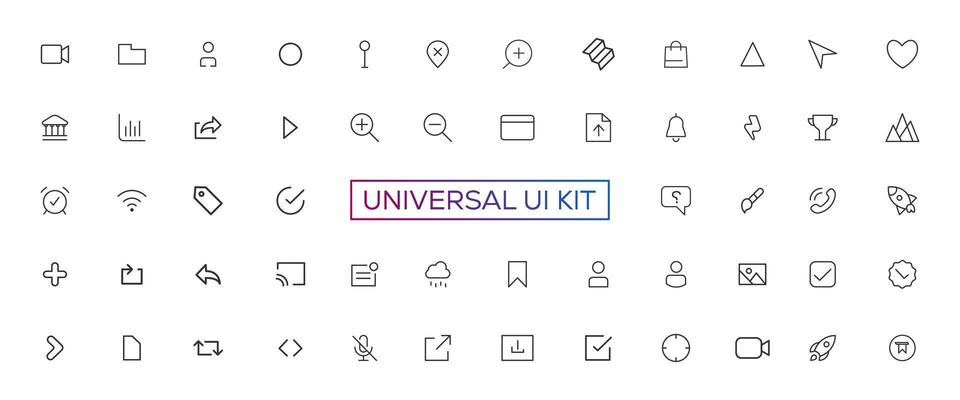 Minimalist and simple looking ui icons set for dark, light mode. Outline isolated user interface elements for night, day themes