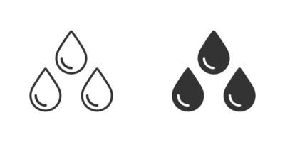 agua soltar icono. lluvia símbolo. aceite, o sangre gotas. vector ilustración.