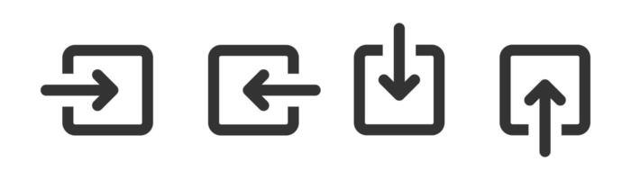 Square arrow icon set. Vector illustration.