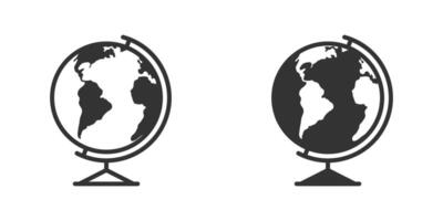 Earth globe icon. Vector illustration.