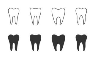 Teeth icon set. Vector illustration.