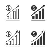 alto costo icono colocar. dólar Velocidad incrementar grafico. vector ilustración.