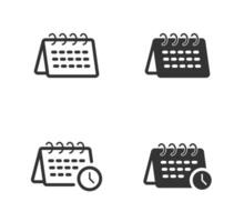 Calendar icon. Calendar with clock. Vector illustration.