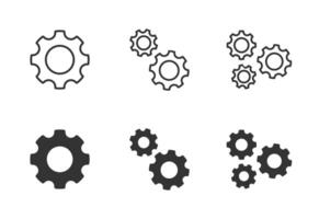 Gear icon set. Settings symbol. Vector illustration.