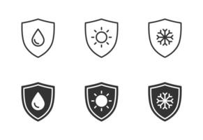 impermeable, Dom proteger, escarcha proteger icono. escudo signo. escarcha resistencia, agua resistir. vector ilustración.