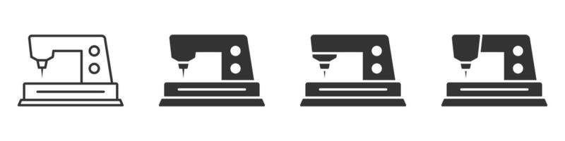 Sewing machine icon set. Vector illustration.