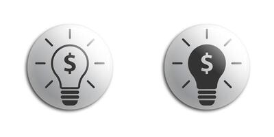 Light bulb with dollar symbol. Flat vector illustration.