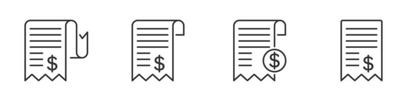 Receipt Bill and Invoice collection set. Vector illustration.