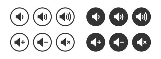 Speaker icons set. Volume symbols. Vector illustration.