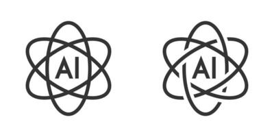 Artificial intelligence atom icon. Vector illustration.