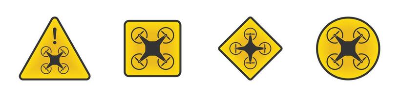 Drone danger icon. Vector illustration.