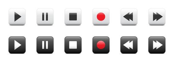 Multimedia player icon set. Vector illustration.