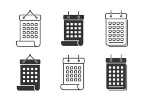 Calender icon set. Black illustration isolated for graphic and web design. Vector illustration.