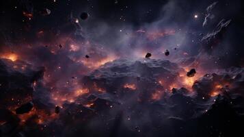 AI generated Abstract background with galactic figures and clouds for futuristic design projects photo