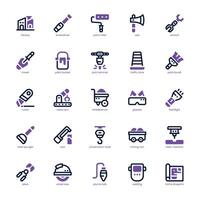 Contractor Tool icon pack for your website, mobile, presentation, and logo design. Contractor Tool icon dual tone design. Vector graphics illustration and editable stroke.