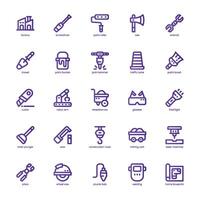 Contractor Tool icon pack for your website, mobile, presentation, and logo design. Contractor Tool icon basic line gradient design. Vector graphics illustration and editable stroke.