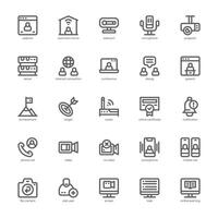 Webinar icon pack for your website, mobile, presentation, and logo design. Webinar icon outline design. Vector graphics illustration and editable stroke.