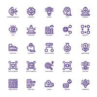 Artificial Intelligence icon pack for your website, mobile, presentation, and logo design. Artificial Intelligence icon basic line gradient design. Vector graphics illustration and editable stroke.