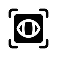 eye recognition icon. vector glyph icon for your website, mobile, presentation, and logo design.