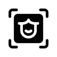 face recognition icon. vector glyph icon for your website, mobile, presentation, and logo design.