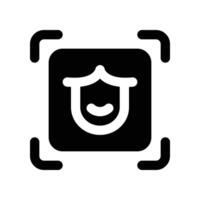 face recognition icon. vector glyph icon for your website, mobile, presentation, and logo design.