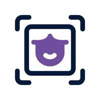 face recognition icon. vector dual tone icon for your website, mobile, presentation, and logo design.