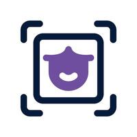 face recognition icon. vector dual tone icon for your website, mobile, presentation, and logo design.