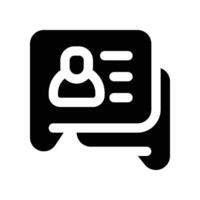 user chat icon. vector glyph icon for your website, mobile, presentation, and logo design.