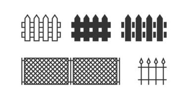 Fence icon set. Vector illustration.