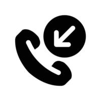 incoming call icon. vector glyph icon for your website, mobile, presentation, and logo design.