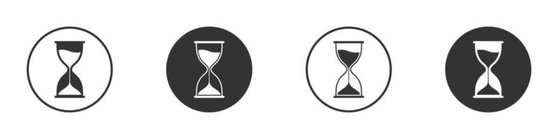 Hour glass Icon set. Flat vector illustration.