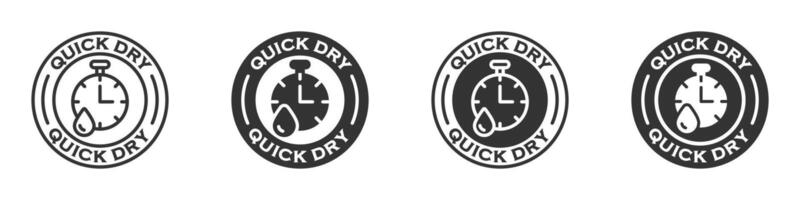 Quick dry badge set. Vector illustration.