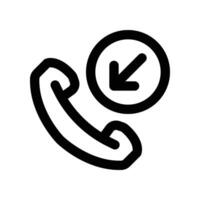 incoming call icon. vector line icon for your website, mobile, presentation, and logo design.