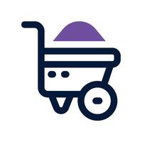 wheelbarrow icon. vector dual tone icon for your website, mobile, presentation, and logo design.