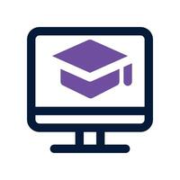 online graduation icon. vector dual tone icon for your website, mobile, presentation, and logo design.