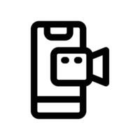 mobile video icon. vector line icon for your website, mobile, presentation, and logo design.