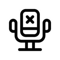 no mic icon. vector line icon for your website, mobile, presentation, and logo design.