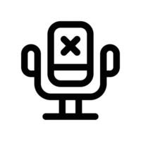 no mic icon. vector line icon for your website, mobile, presentation, and logo design.