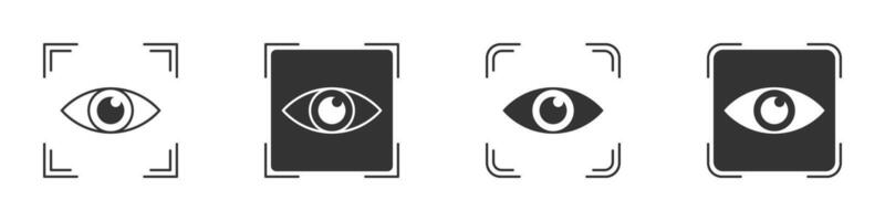 Eye scan icon set. Vector illustration.